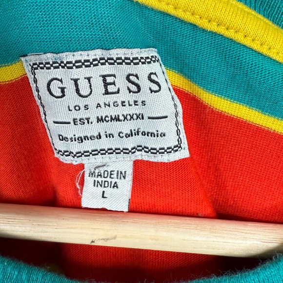 Guess Los Angeles Davidson Stripe Tri Crew T-Shirt Men's Size Large - Picture 4 of 9